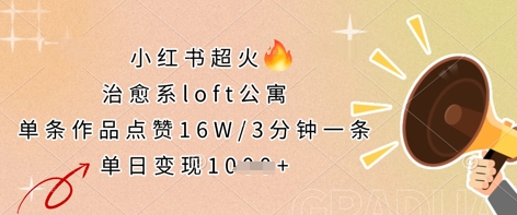 小红书超火的治愈系loft公寓,单条作品点赞16W,3分钟一条,单日变现数张-海淘下载站