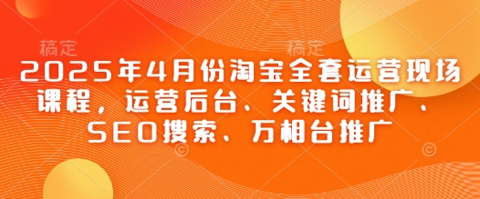 2025年4月份淘宝全套运营现场课程,运营后台、关键词推广、SEO搜索、万相台推广-海淘下载站