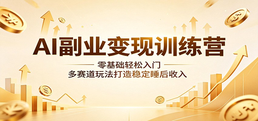 AI副业变现训练营：零基础轻松入门，多赛道玩法打造稳定睡后收入-海淘下载站