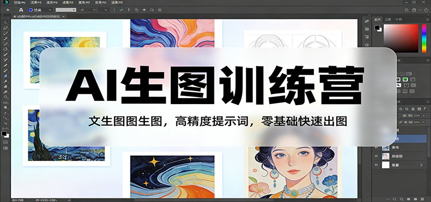 AI生图训练营：文生图图生图，高精度提示词，零基础快速出图-海淘下载站