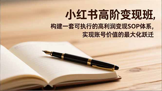 小红书高阶变现班，构建一套可执行的高利润变现SOP体系，实现账号价值的最大化跃迁-海淘下载站