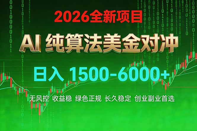 2026 全新美金对冲项目，不套平台赠金，不封号，纯算法对冲，日入 1500-6000+-海淘下载站