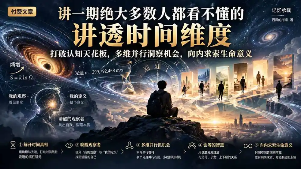 付费文章：讲一期绝大多数人都看不懂的，讲透时间维度，打破认知天花板，多维并行洞察机会，向内求索生命意义-海淘下载站