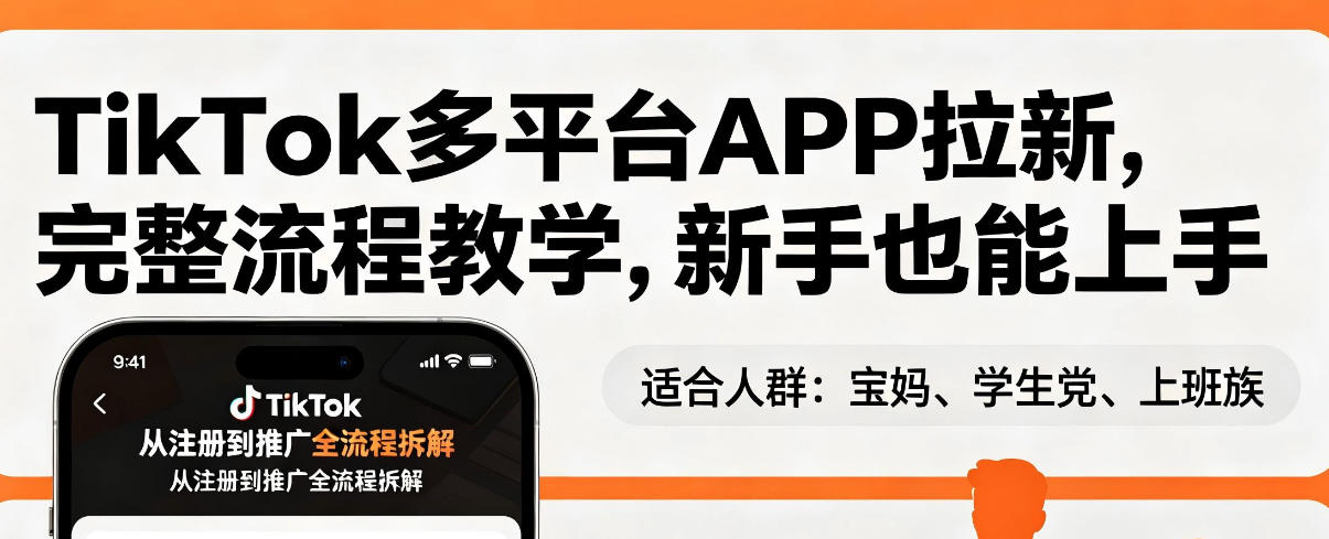 TikTok多平台APP拉新，完整流程教学，新手也能上手，轻松出海搞美金-海淘下载站