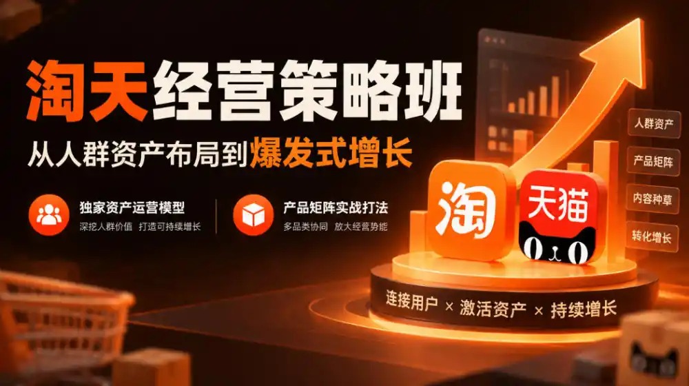 淘天经营策略班,从人群资产布局到爆发式增长,独家资产运营模型,产品矩阵实战打法(更新1019)-海淘下载站
