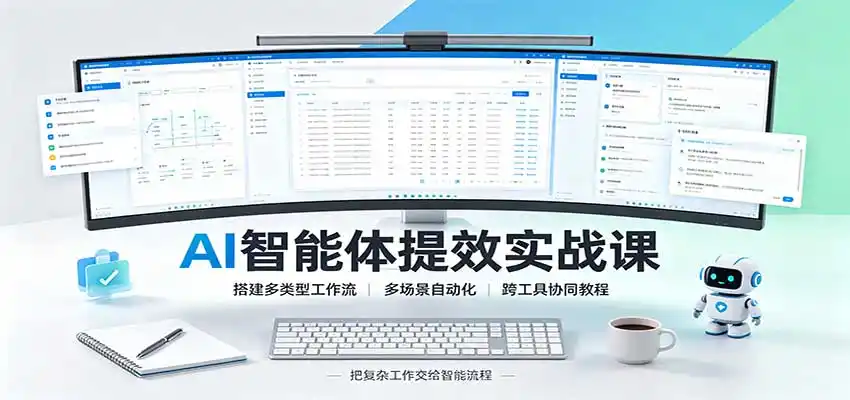AI智能体提效实战课:搭建多类型工作流,多场景自动化,跨工具协同教程 AI智能体提效实战课:搭建多类型工作流,多场景自动化,跨工具协同教程