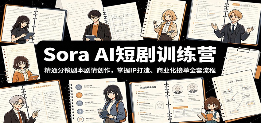 Sora AI短剧训练营：精通分镜剧本剧情创作，掌握IP打造、商业化接单全套流程-海淘下载站