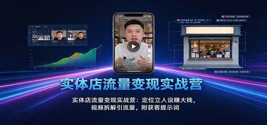 实体店流量变现实战营:定位立人设赚大钱,视频拆解引流量,附获客提示词-海淘下载站