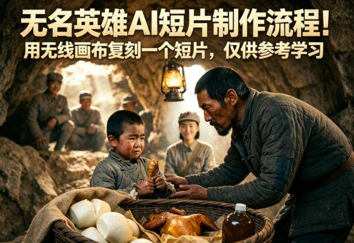 无名英雄AI短片制作流程！用无线画布复刻一个短片，仅供参考学习-海淘下载站