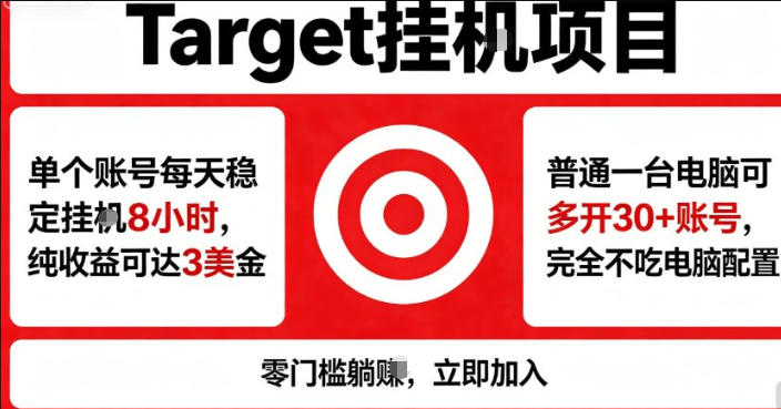 海外平台Target商品浏览曝光，24小时运行无需人工值守，日收益100美刀+电脑可多开【揭秘】-海淘下载站