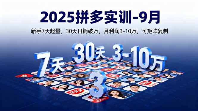 2025拼多多实训-9月：新手7天起量,30天日销破万,月利润3-10万,可矩阵复制-海淘下载站