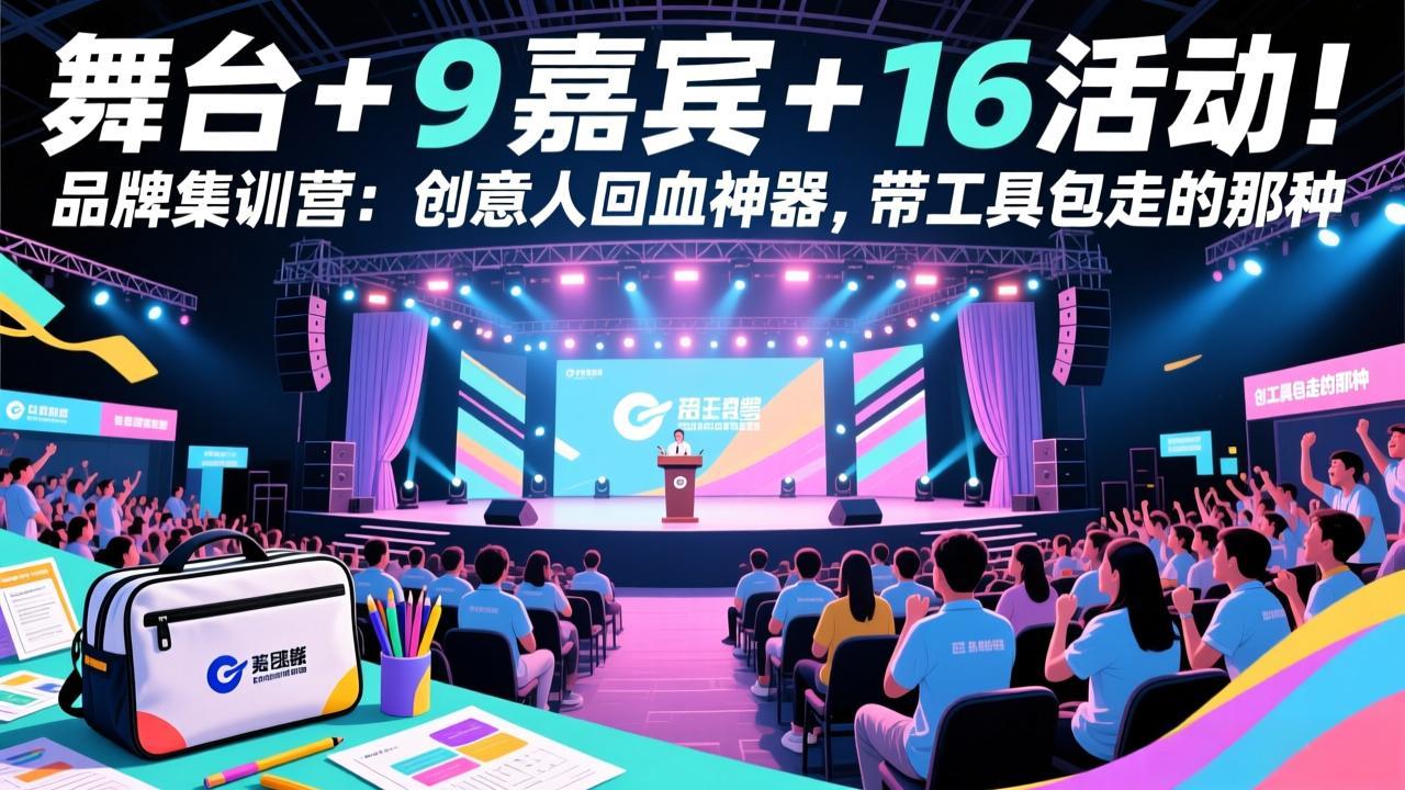 舞台 + 9 嘉宾 + 16 活动!品牌集训营:创意人回血神器,带工具包走的那种-海淘下载站
