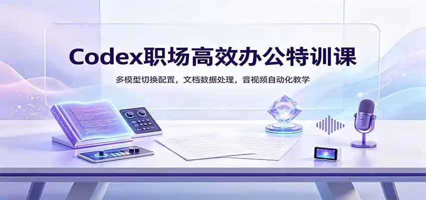 Codex职场高效办公特训课:多模型切换配置,文档数据处理,音视频自动化教学-海淘下载站