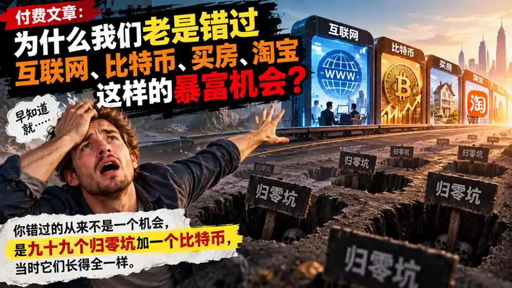 付费文章：为什么我们老是错过互联网、比特币、买 房、淘宝这样的暴富机会？-海淘下载站