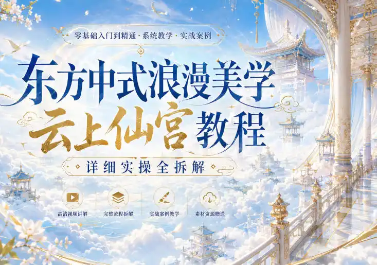 东方中式浪漫美学云上仙宫教程,详细实操全拆解-海淘下载站