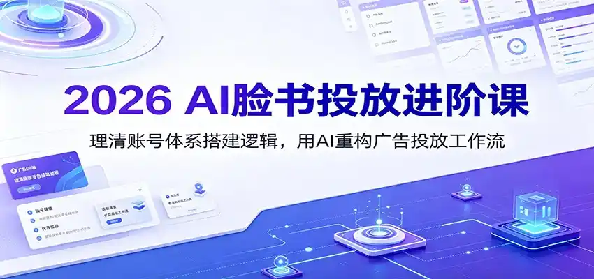 2026 AI脸书投放进阶课:理清账号体系搭建逻辑,用AI重构广告投放工作流(更新)-海淘下载站