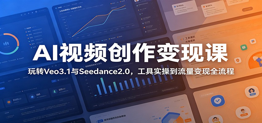 AI视频创作变现课：玩转Veo3.1与Seedance2.0，工具实操到流量变现全流程-海淘下载站