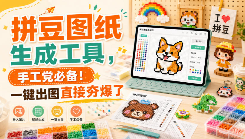 拼豆图纸生成工具，手工党必备！一键出图直接夯爆了-海淘下载站