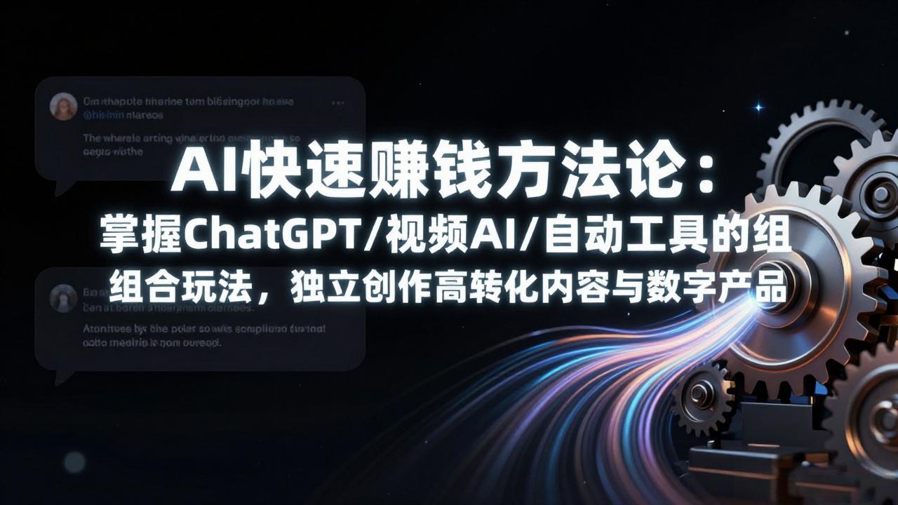 AI快速赚钱方法论：掌握ChatGPT/视频AI/自动化工具的组合玩法，独立创作高转化内容与数字产品-海淘下载站