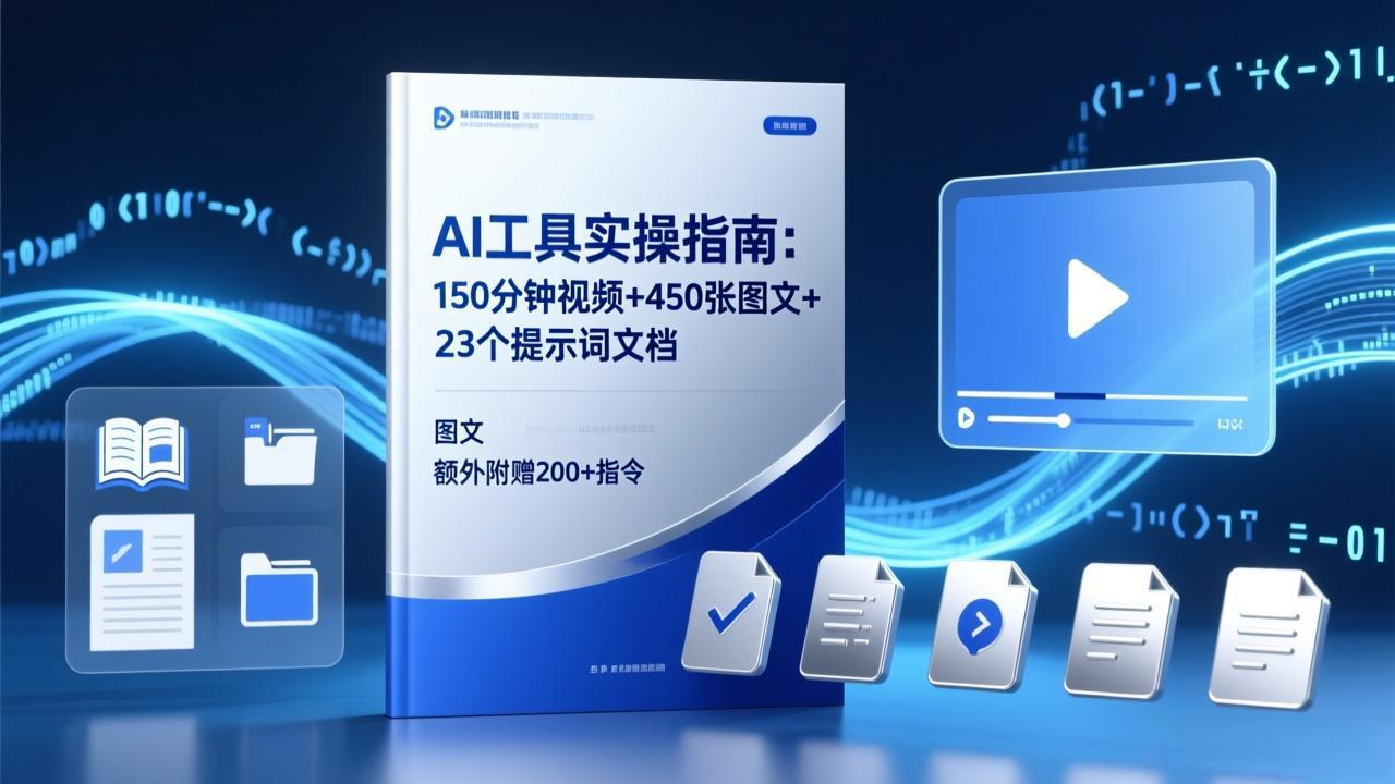 AI工具实操指南:150分钟视频+450张图文+23个提示词文档,额外附赠200+指令-海淘下载站