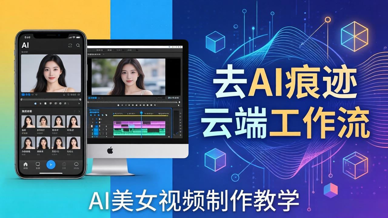 AI美女视频制作教学：去AI痕迹，云端工作流出图，手机电脑均可，不需要配置-海淘下载站