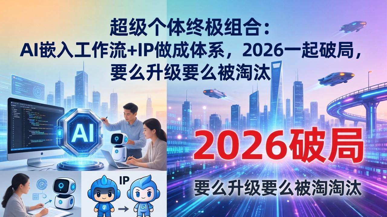 超级个体终极组合：AI嵌入工作流+IP做成体系，2026一起破局，要么升级要么被淘汰-海淘下载站