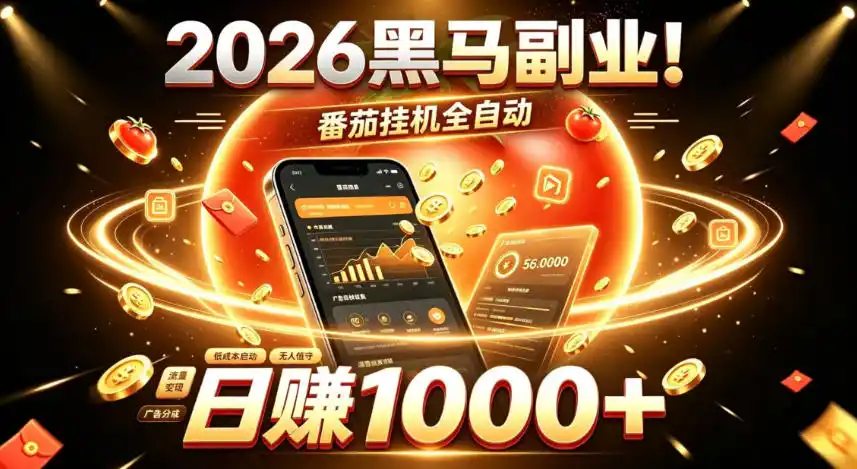 2026黑马副业!番茄挂G全自动日入1000+,操作最简单、门槛最低的线上轻资产项目【揭秘】-海淘下载站