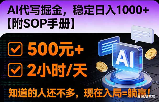 2026风口项目,AI代写掘金,稳定日入1000+,掌握核心技能【附SOP手册】-海淘下载站