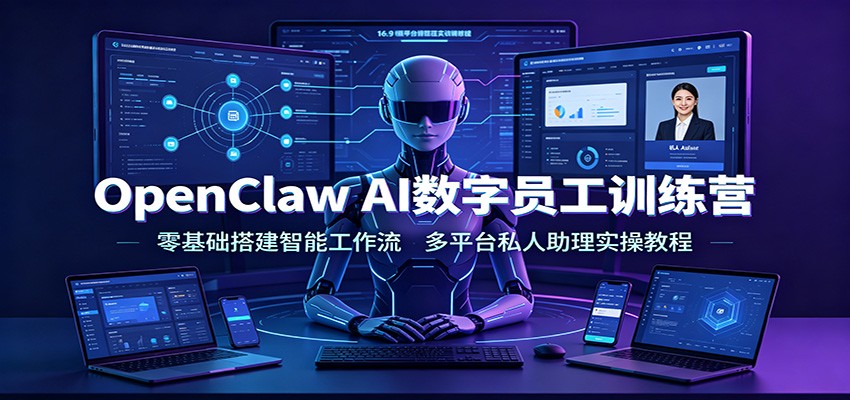 OpenClaw AI数字员工训练营：零基础搭建智能工作流，多平台私人助理实操教程-海淘下载站