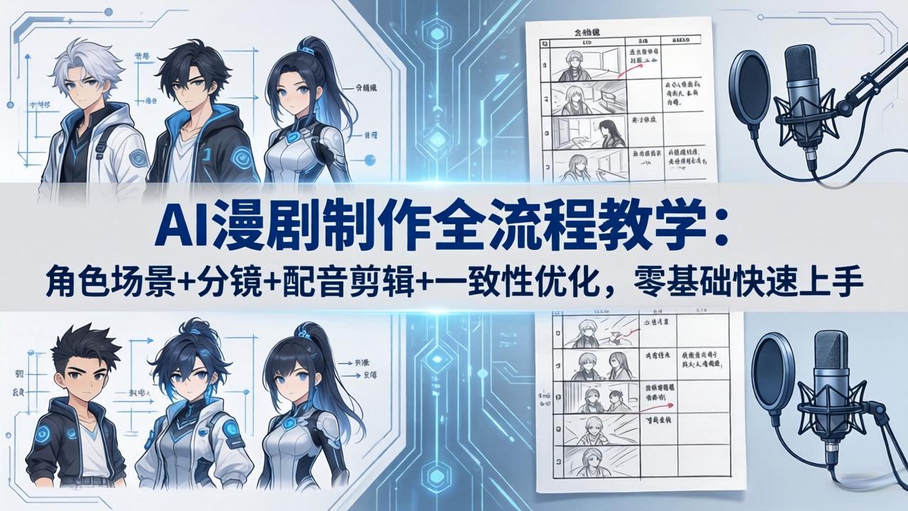 AI漫剧制作全流程教学：角色场景+分镜+配音剪辑+一致性优化，零基础快速上手-海淘下载站