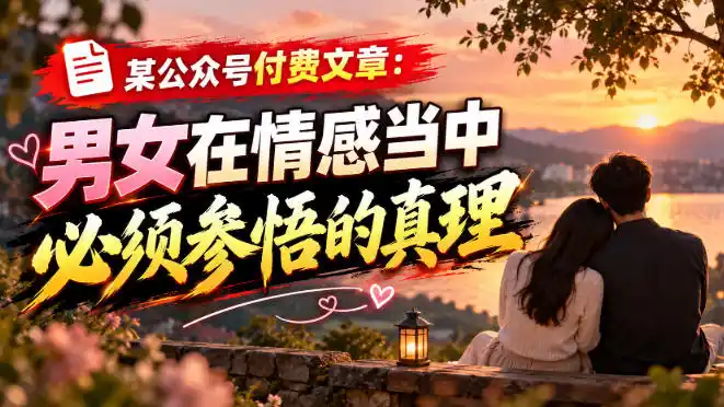 某公众号付费文章：男女在情感当中必须参悟的真理-海淘下载站