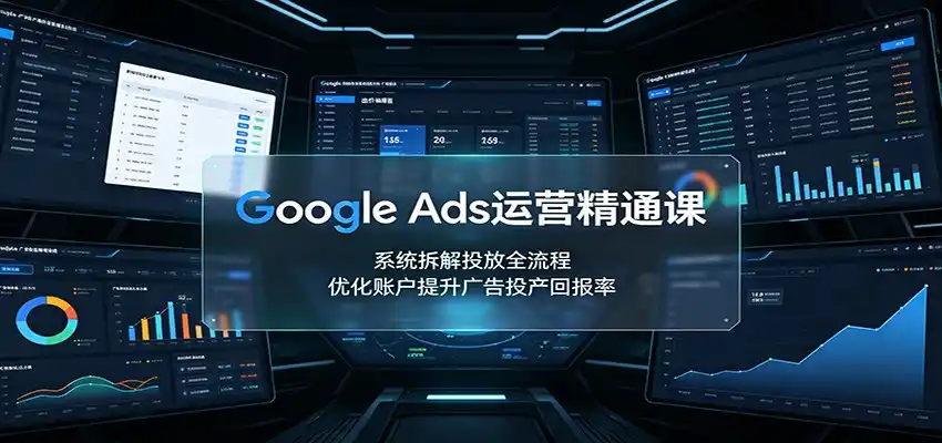 Google Ads运营精通课:系统拆解投放全流程,优化账户提升广告投产回报率-海淘下载站