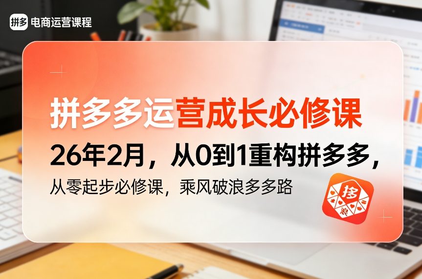 拼多多运营成长必修课26年2月，从0到1重构拼多多，从零起步必修课，乘风破浪多多路-海淘下载站