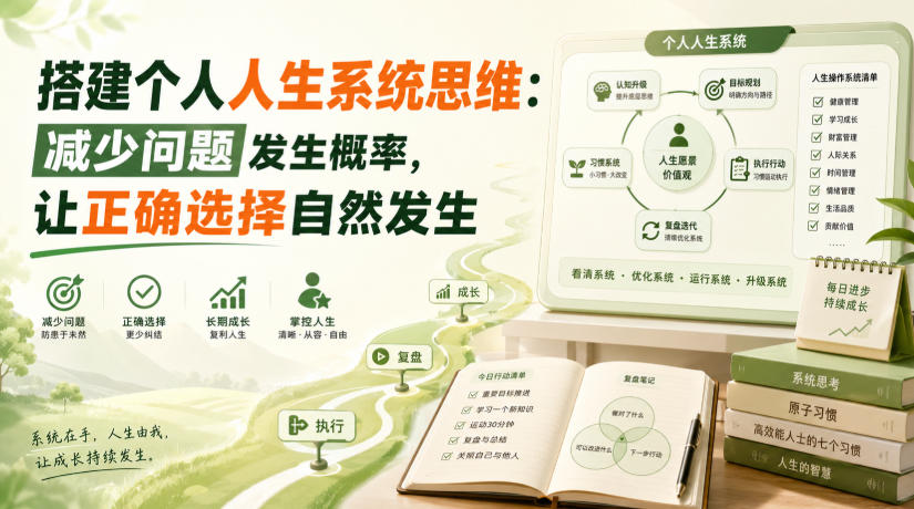 付费文章:搭建个人人生系统思维:减少问题发生概率,让正确选择自然发生-海淘下载站