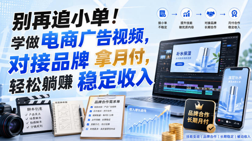 别再追小单!学做电商广告视频,对接品牌拿月付,轻松躺賺稳定收入【原创双语字幕】 别再追小单!学做电商广告视频,对接品牌拿月付,轻松躺賺稳定收入【原创双语字幕】