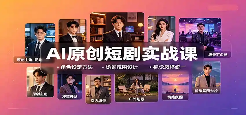 AI原创短剧实战课：从零搭建短剧创作全流程，批量产出可上线剧本-海淘下载站