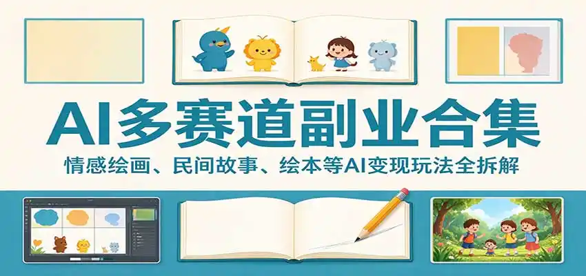 AI多赛道副业合集:情感绘画、民间故事、绘本等AI变现玩法全拆解-海淘下载站