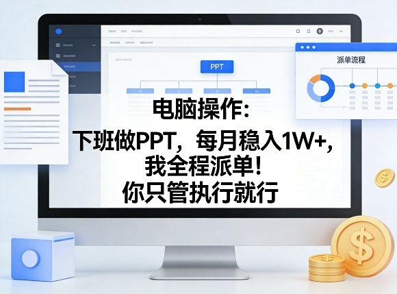 电脑操作:下班做PPT,每月稳入1W+,我全程派单!你只管执行就行【揭秘】-海淘下载站