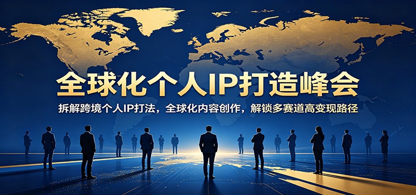全球化个人IP打造峰会：拆解跨境个人IP打法，全球化内容创作，解锁多赛道高变现路径-海淘下载站