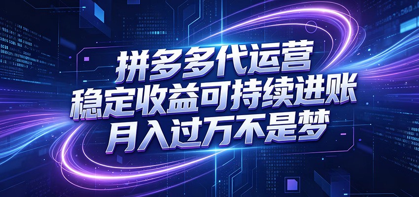 拼多多代运营,小白也能轻松月入过万,真实运营数据可查,全托管代运营-海淘下载站