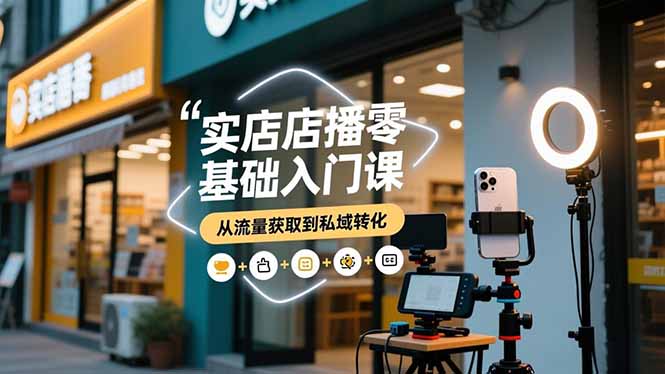 实体店播零基础入门课,实体店+短视频+直播+微信生态+私域社群,从流量获取到私域转化-海淘下载站