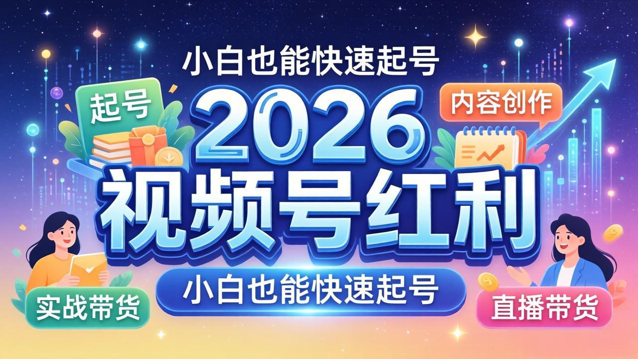 2026视频号红利实战营，大佬亲授起号、内容、直播、IP、投流、私域、矩阵全套落地打法-海淘下载站