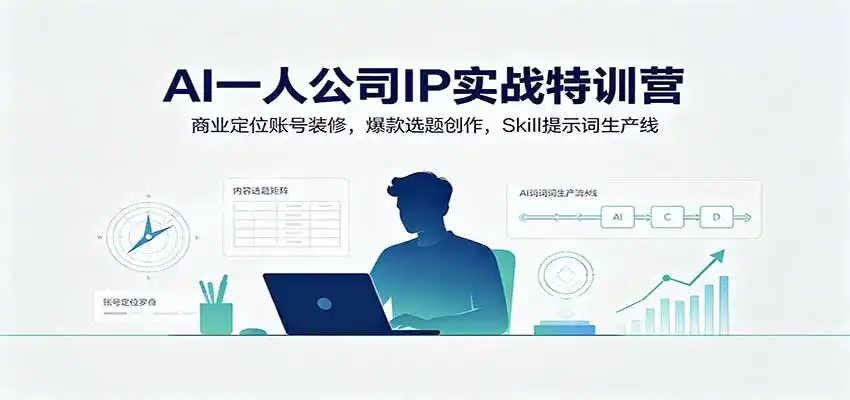AI一人公司IP实战特训营:商业定位账号装修,爆款选题创作,Skill提示词生产线-海淘下载站