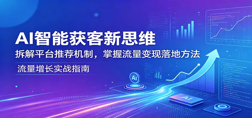 AI智能获客新思维：拆解平台推荐机制，掌握流量变现落地方法-海淘下载站