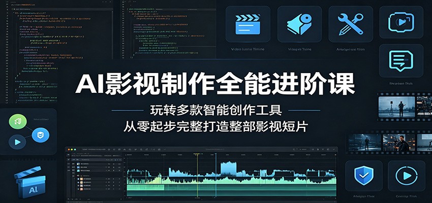 AI影视制作全能进阶课：玩转多款智能创作工具，从零起步完整打造整部影视短片-海淘下载站