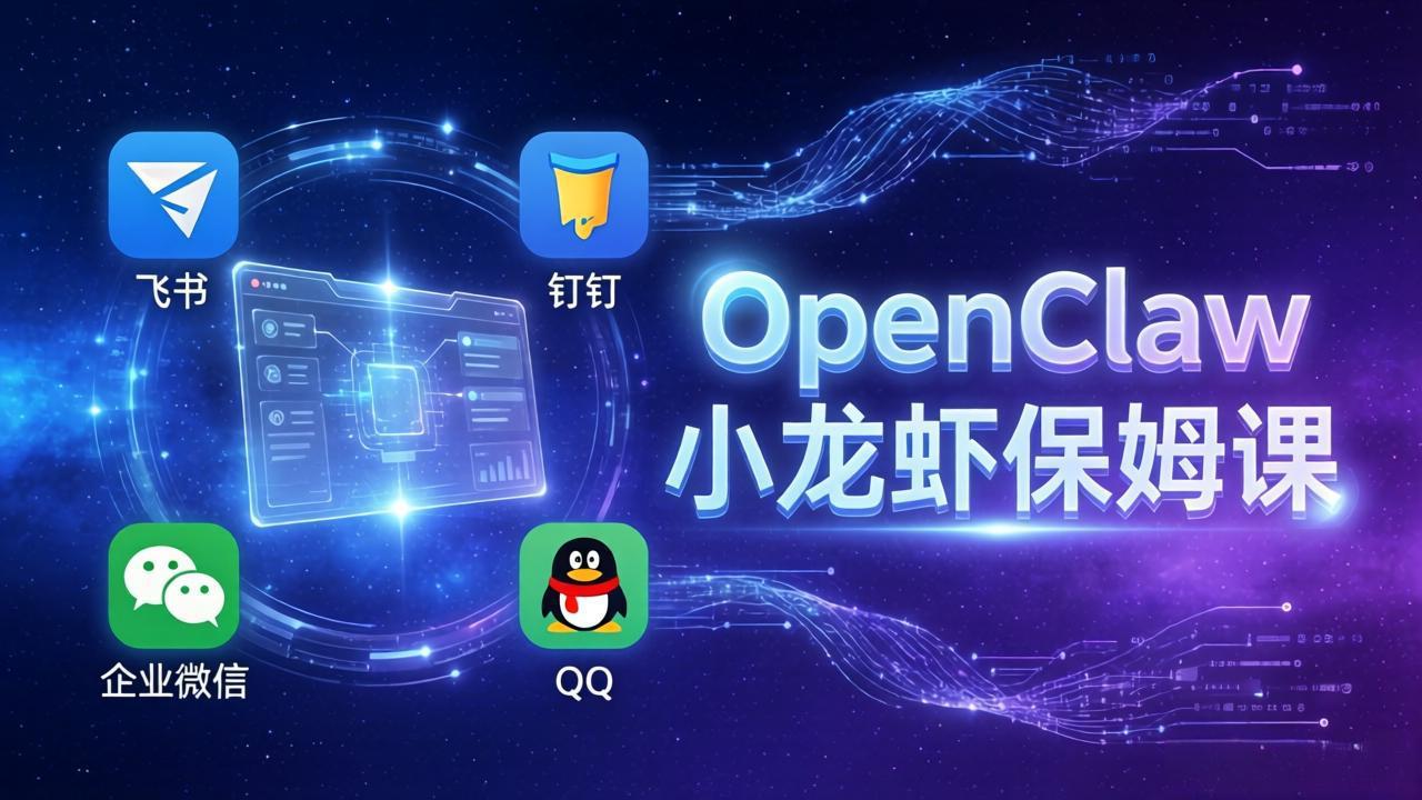 OpenClaw小龙虾保姆课： Windows/macOS/Linux/Docker全系统安装，飞书+钉钉+企业微信+QQ 全接入-海淘下载站