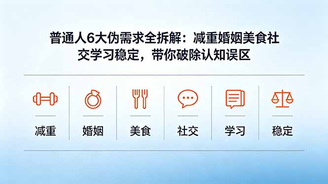 付费文章：普通人6大伪需求全拆解：减重婚姻美食社交学习稳定，带你破除认知误区-海淘下载站