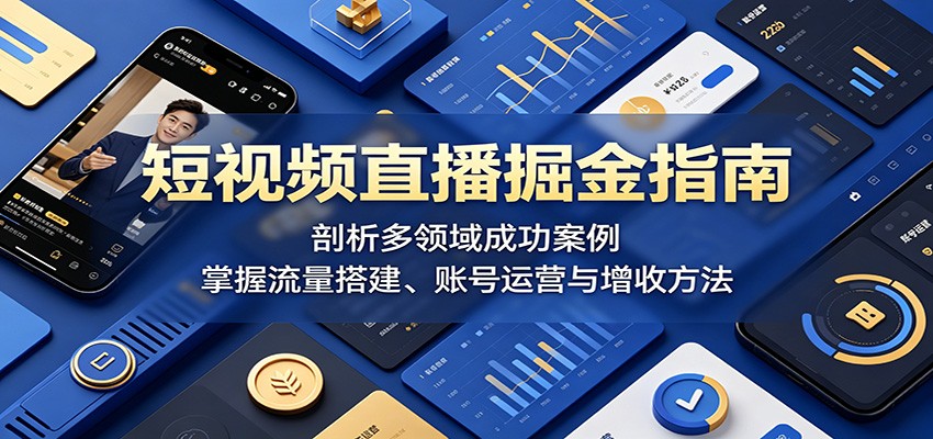 短视频直播掘金指南:剖析多领域成功案例,掌握流量搭建、账号运营与增收方法-海淘下载站