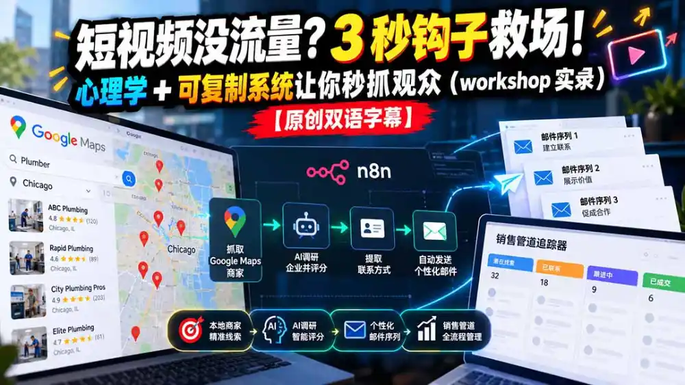 短视频没流量?3 秒钩子救场!心理学 + 可复制系统让你秒抓观众(workshop 实录-海淘下载站