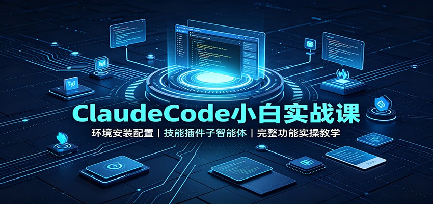 ClaudeCode小白实战课:环境安装配置,技能插件子智能体,完整功能实操教学-海淘下载站